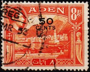 Aden.1951 50c on 8a  S.G.41 Fine Used