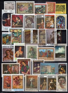 Art Stamp Collection Mint/Used Paintings Women Stained Glass ZAYIX 0424S0292