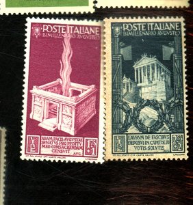 ITALY #385-6 MINT FVF OG NH BACKS STAINED Cat $93