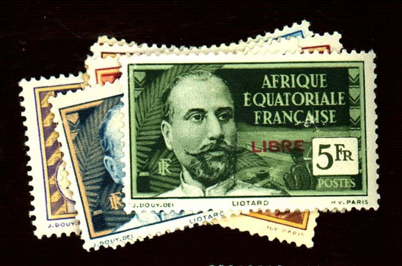 FRENCH EQUATORIAL AFRICA 112-115 117-8 120 MINT FVF OG HR Cat $28