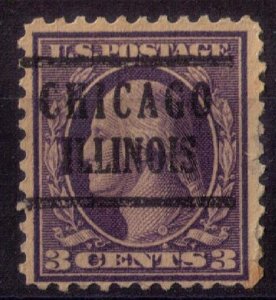 US Scott #502 Precancel CHICAGO,ILLINOIS F-VF