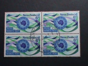 ​NEW ZEALAND-1971-SC#475-10TH ANNIVERSARY ANTARCTIC TREATY-USED BLOCK OF 4  VF