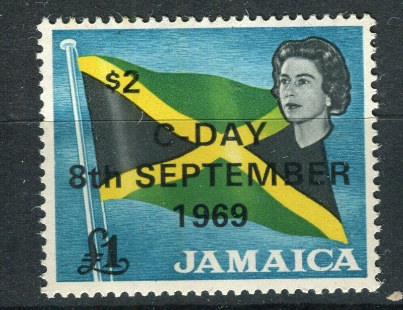 JAMAICA; 1969 early Decimal Currency surcharged issue MINT MNH $2 value 