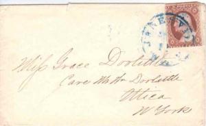 United States Wisconsin Janesville c1855 blue serifed cds  3c Washington 1851...