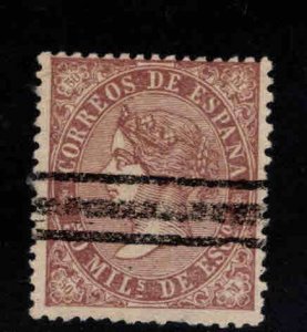 SPAIN Scott 99 Used   stamp with bar cancel
