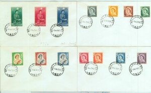 BK0349 - NEW ZEALAND - Postal History - set of 4 FDC COVERS 1954 - ROYALTY