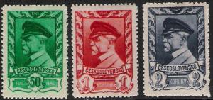 Czechoslovakia-1945/46  set of 3-sc# 263-65 MNH