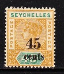 Album Treasures Seychelles Scott # 25  45c on 48c  Victoria  Mint Hinged