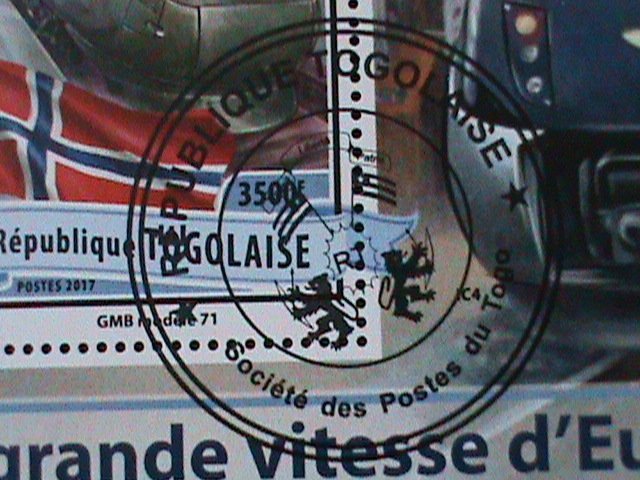 ​TOGO- 2017- EUROPEAN EXPRESS TRAINS  CTO SHEET VF LAST ONE FANCY CANCEL