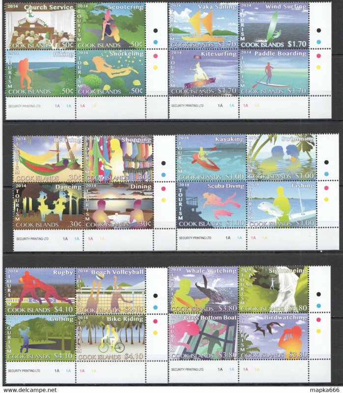 2014 Cook Islands Tourism Marine Life #1966-89 Michel 90 Euro Big Set ** Nw0308