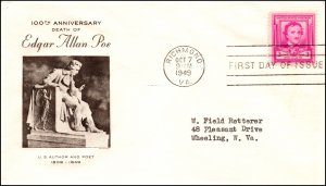 Scott 986 3 Cents Poe Grimsland FDC Typed Address Planty 986-4
