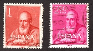 Spain (1960) - Scott # 939 - 940,  Used