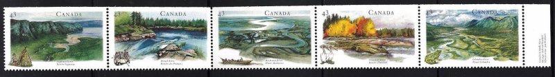 Canada 1994 ,Heritage Rivers strip/5 MNH # 1515a