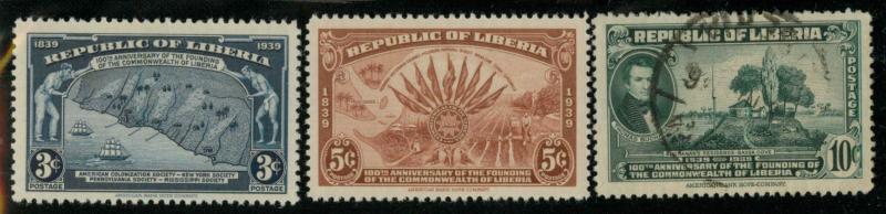 Liberia 277-279 Mint VF H (used 279)