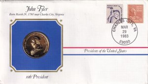 1983, John Tyler Token Cover, PCS, (E13106)