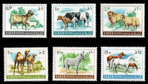 Lebanon #453-458 Cat$27.90, 1968 Animals, complete set, never hinged