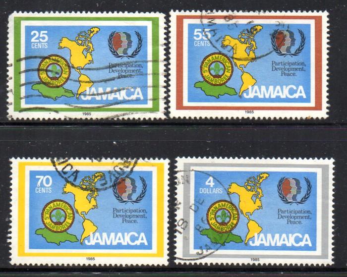 Jamaica Sc 604-7 1985 Scout Jamboree Youth Yr stamp set used