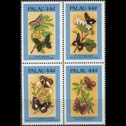 PALAU 1987 - Scott# 121Ef Butterflies Set of 4 NH