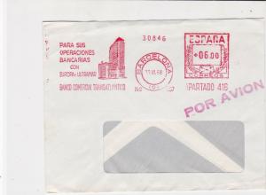 Espana Spain 1968 Banco Comercial Transatlantico Airmail Stamps Cover ref R17615