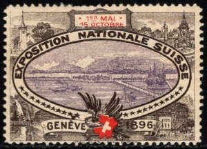 1896 Switzerland Poster Stamp National Exposition Geneva May 1-October 15