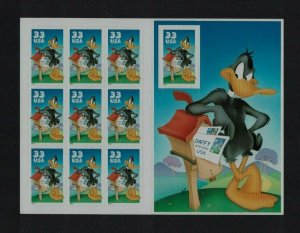 United States: 1999 Daffy Duck, stamp booklet, (10 x 33c) Self-adfhesive