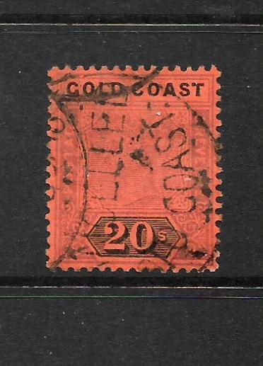 GOLD COAST 1889  20/-   QV  FU  SG 25