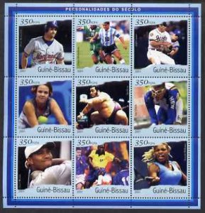 Guinea-Bissau MNH S/S Sports Personalities 2001 9 Stamps