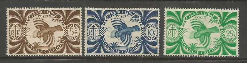 NEW CALEDONIA  252-254  MINT HINGED, KAGU