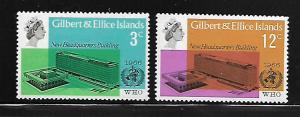 GILBERT AND ELLICE ISLANDS 127-128 MNH C/SET WHO HEADQUARTERS 1966 ISSUE