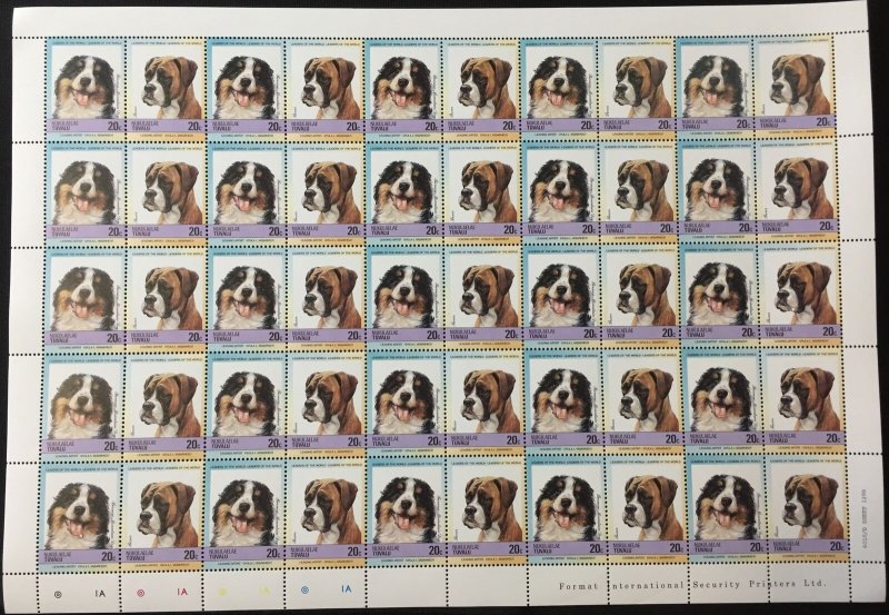 TUVALU Dogs Sheets x 8 MNH(400 Stamps) (BLK19)