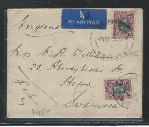 SOUTHERN RHODESIA   (P2908B) 1935 KGVI 6D X 2 A/M COVER TO ENGLAND