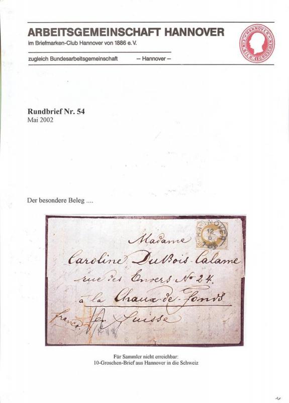 Arbeitsgemeinschaft Hannover im Briefmarken-Club Hannover...