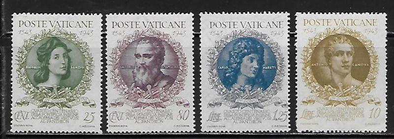 Vatican 87-90 1944 400th Pottifical Academy set MLH