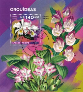 S. TOME E PRINCIPE 2021 - Orchids /  minisheet