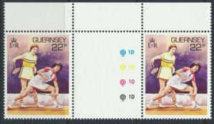 Guernsey  SG 373  SC# 338 Sport Badminton MNH Gutter Pair see scan 