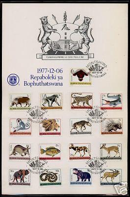 Bophuthatswana 5-21 First Day Sheet Animals, Fish, Snake, Crocodile, Crest