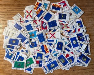 *Over 200 used 13-cent US Bicentennial state stamps, majority of states included