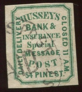 87L46 Hussey's Post New York Used Stamp Bx5094