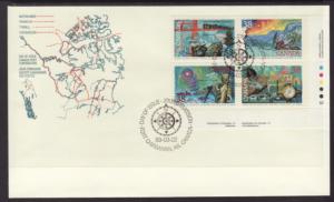 Canada 1236a Explorers Plate Block Canada Post U/A FDC