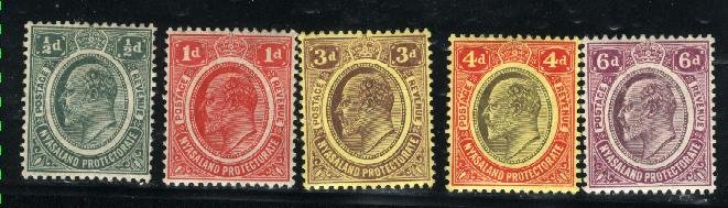 Nyasaland Protectorate #2-6    Mint VF 1908 PD