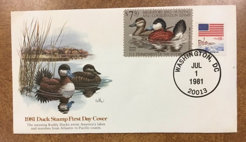  RW48 1981 Migratory Bird Hunting Duck Stamp FDC the 1st year for Duck covers 