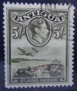 Antigua 1938 - 1951 5s Olive Green Used