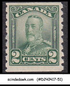 CANADA - 1929 2c green SCOTT#161 KEDVII COIL STAMP - 1V - MINT HINGED