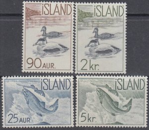ICELAND Sc # 319-22 INCPL VLH SET of 4 - DUCKS and FISH