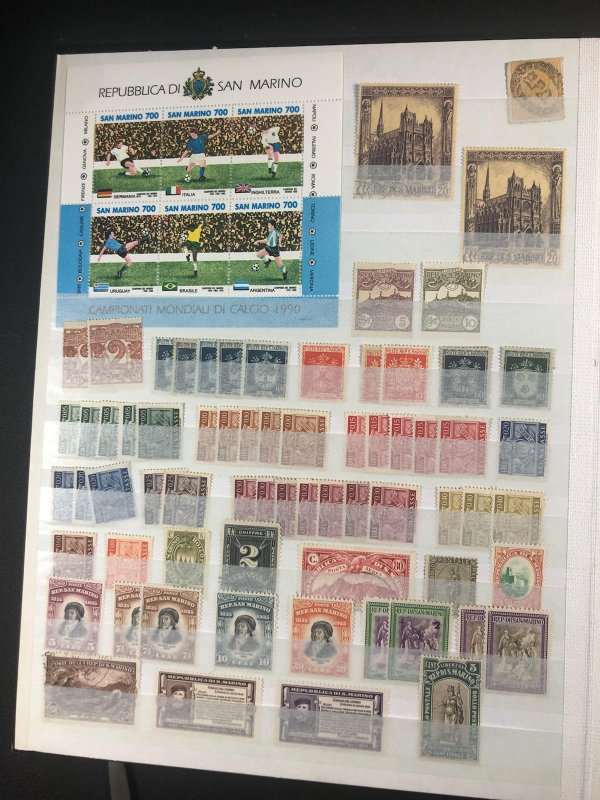 Worldwide  Stamp Stock Book San Marino, Thrace, Vietnam and Lots More Great Deal