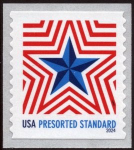 SC#5832 (Presorted Standard) Radiant Star Coil Single (2024) SA