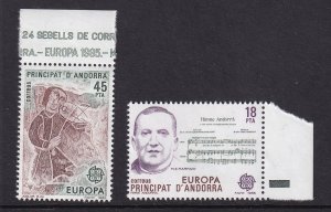 Andorra Spanish   #167-168  MNH  1985 europa composer musician