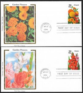 UNITED STATES FDCs (5) 29¢ Garden Flowers 1994 Colorano