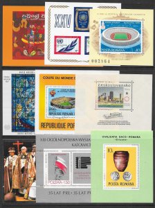 WORLDWIDE (157) Souvenir Sheets Mostly MNH Very Few CTO or Litely Hinged