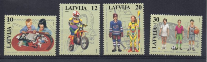 Latvia Sc 446-49 1997 Children's Activities stamp set mint NH